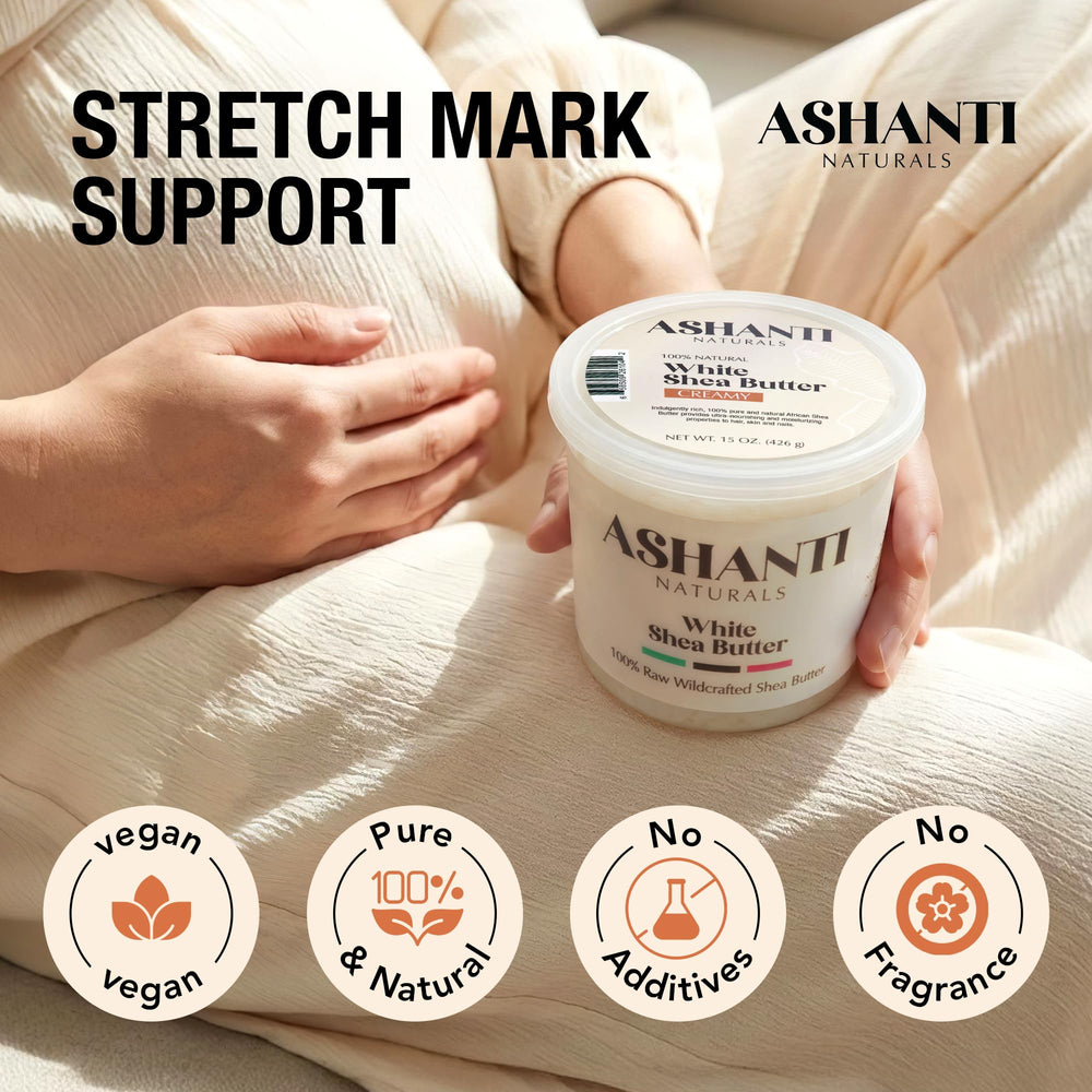 Ashanti Naturals label highlighting Ghanaian sourcing and purity benefit