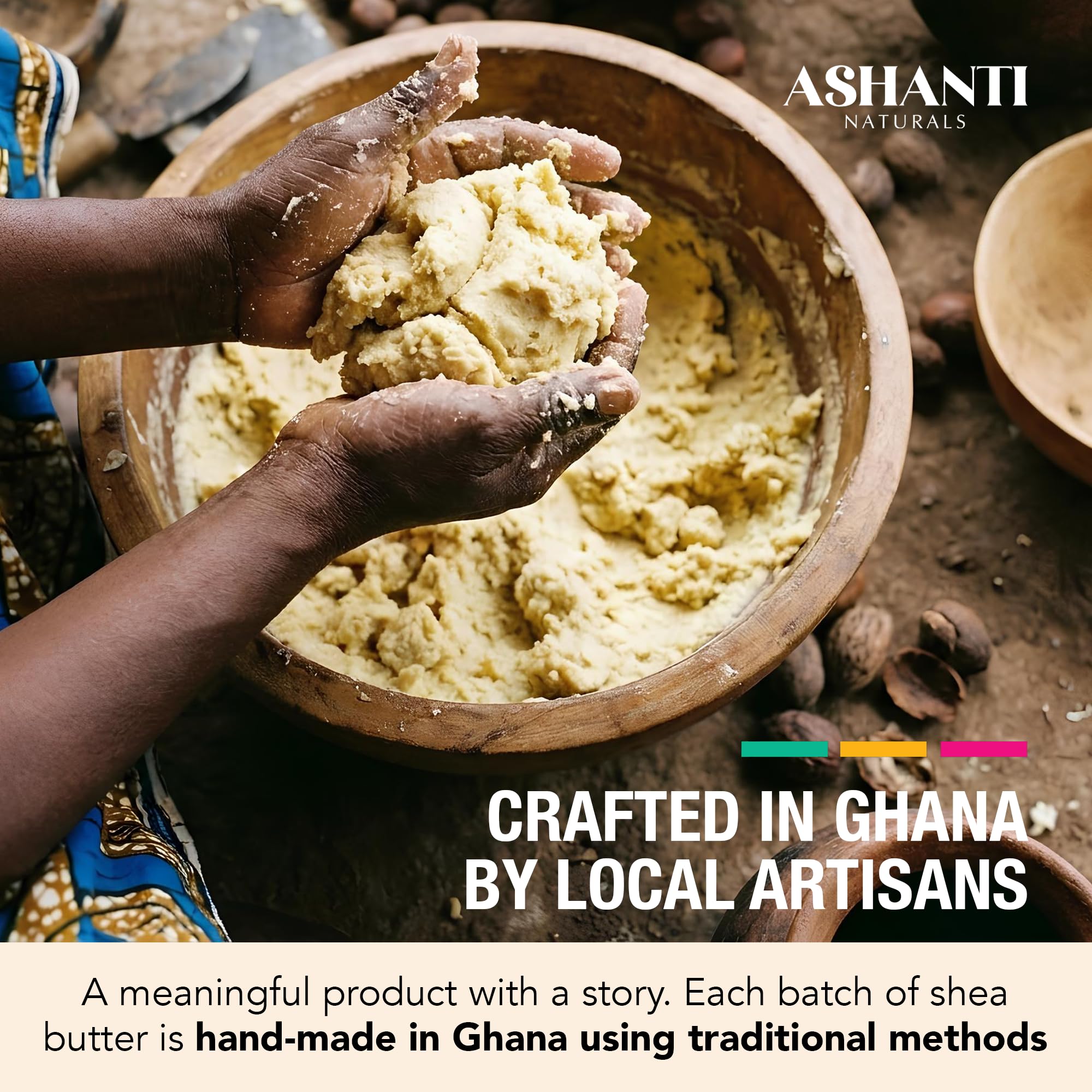 Ashanti Naturals jar next to common objects showing 15 oz scale