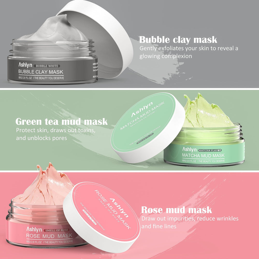 Ashlyn green tea mud mask open jar showing smooth texture for oil control