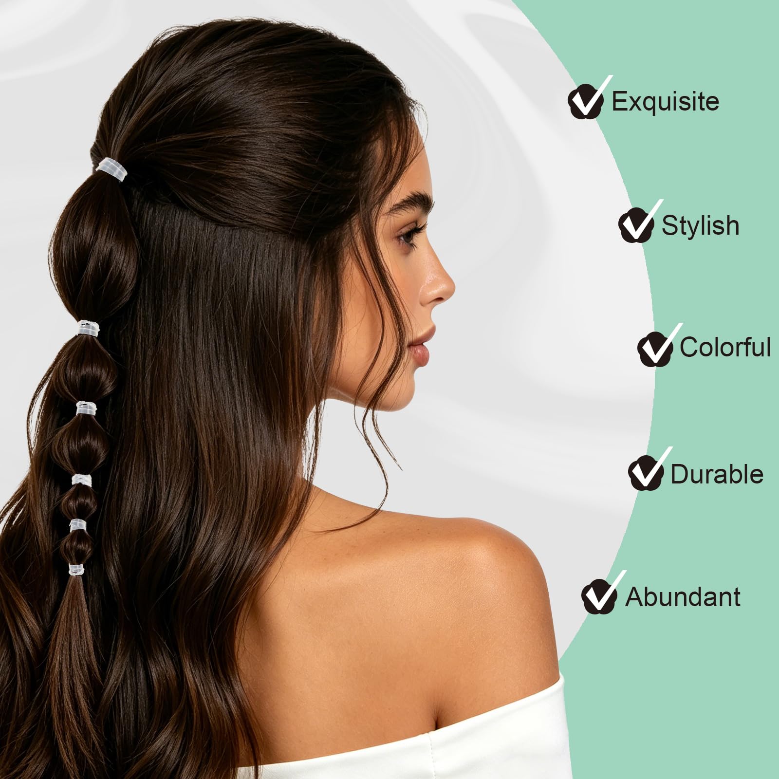 Asksoul clear bands used in braided hairstyle, provides discreet hold