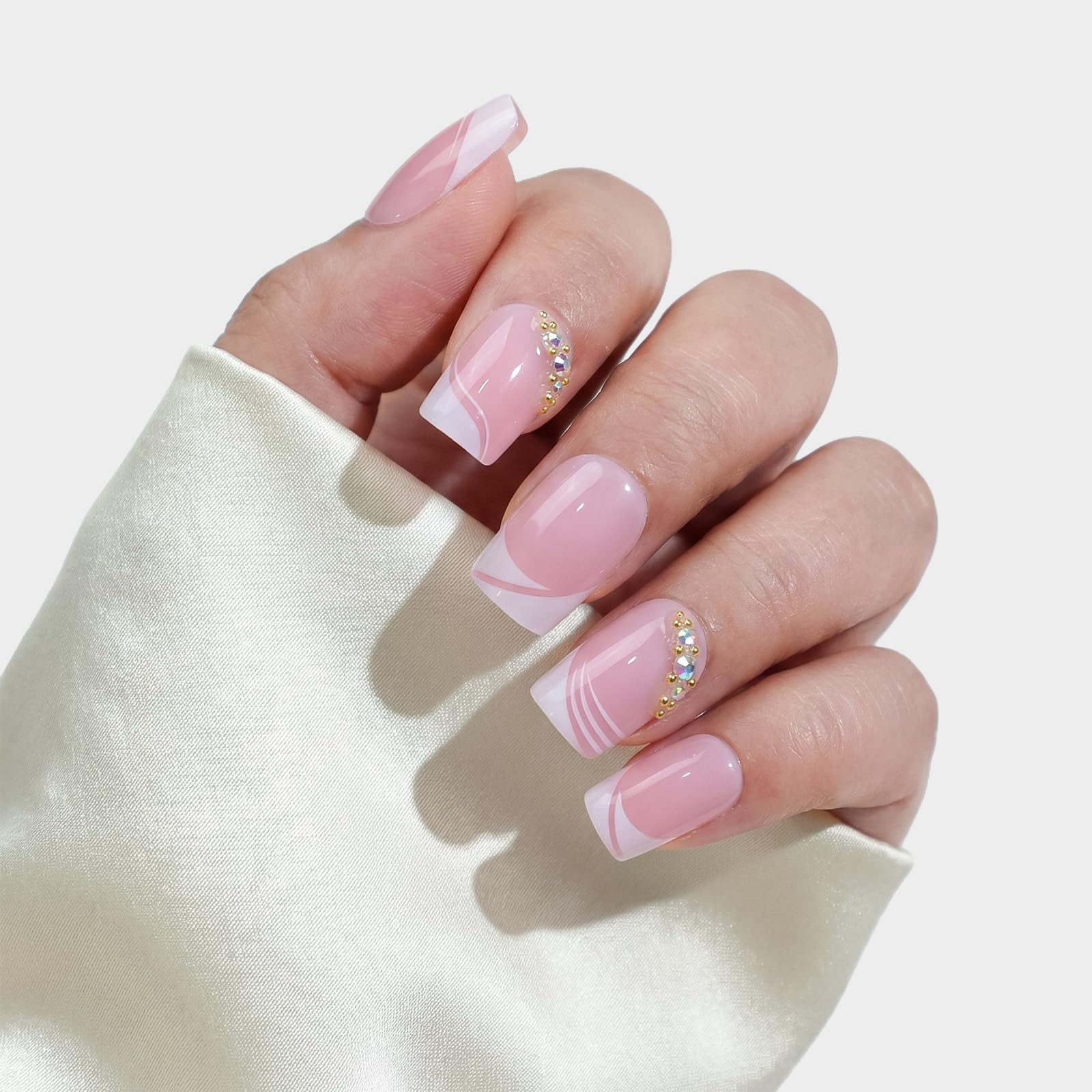 ASONRL close-up of crisp white French tips highlighting clean edges and polished look