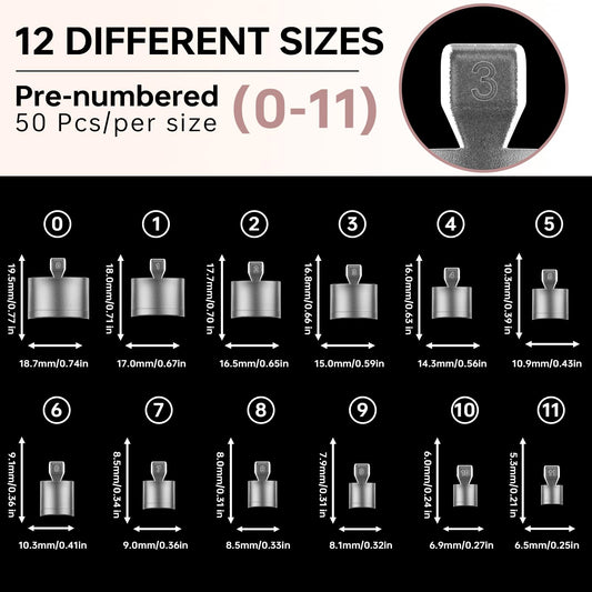 ASONRL layout of 12 sizes labeled 0–11 for quick selection