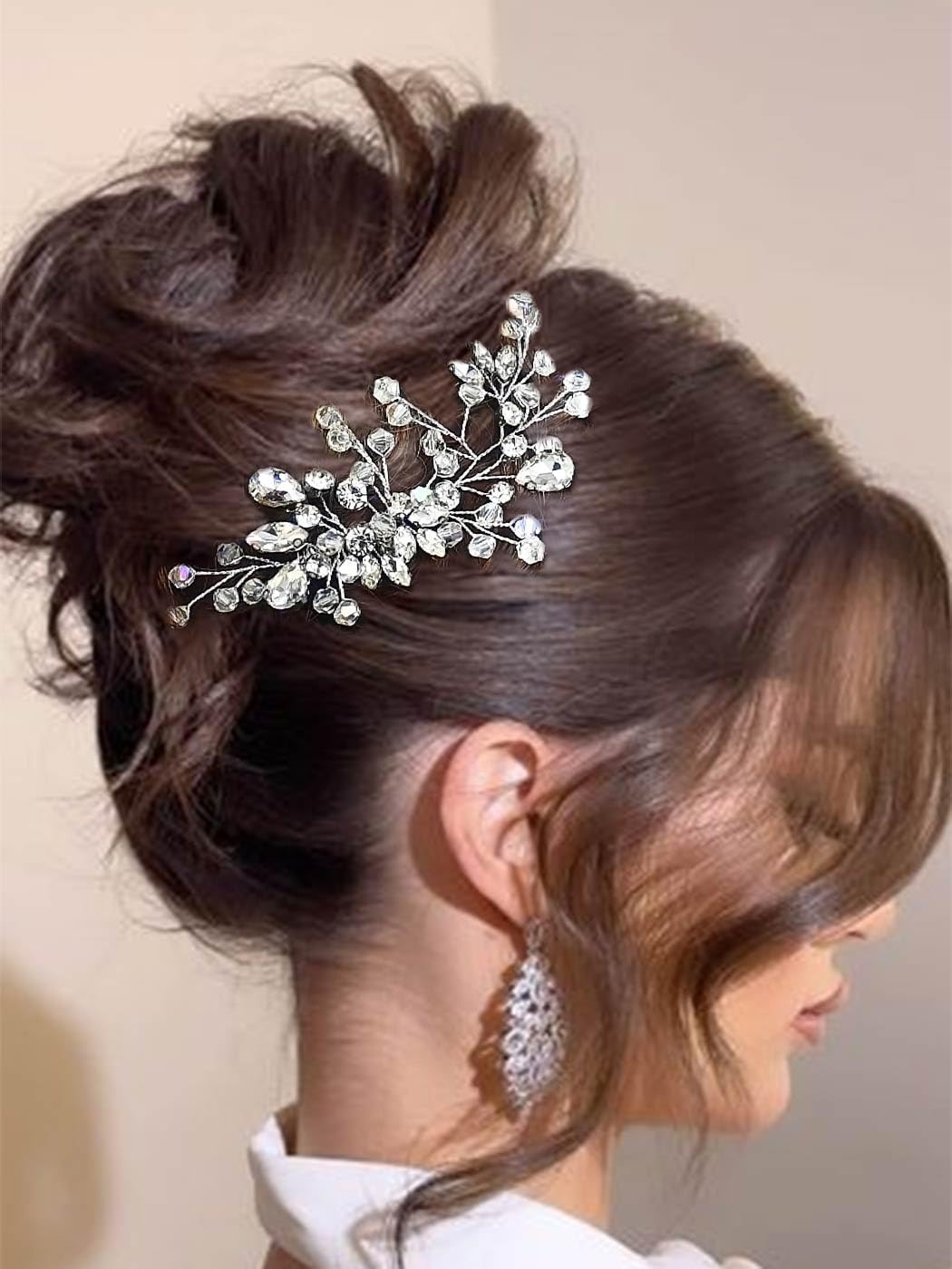 Asooll comb in updo hairstyle demonstrating secure hold and polished bridal look