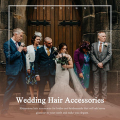 Asooll combs worn by bride in natural setting displaying subtle elegance and charm