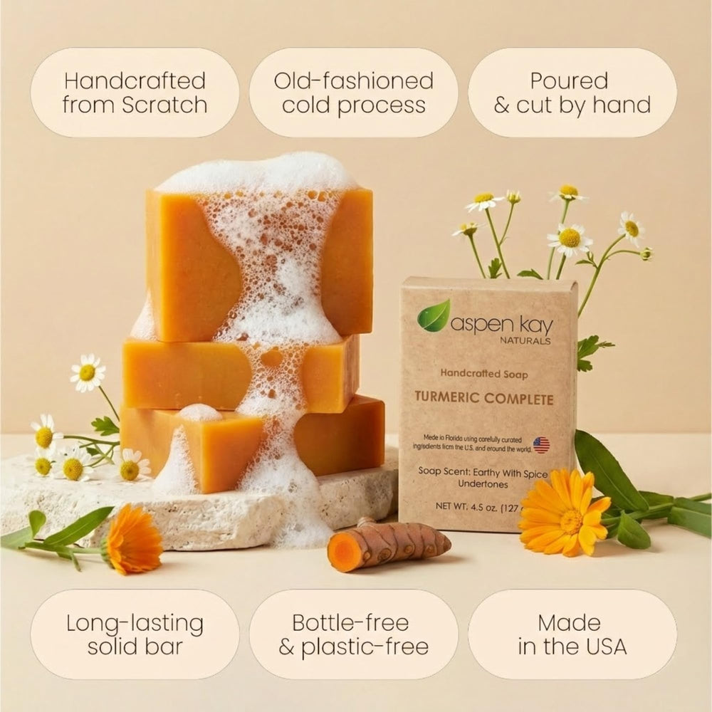 Aspen Kay Naturals soap side texture close-up showing creamy, moisturizing lather