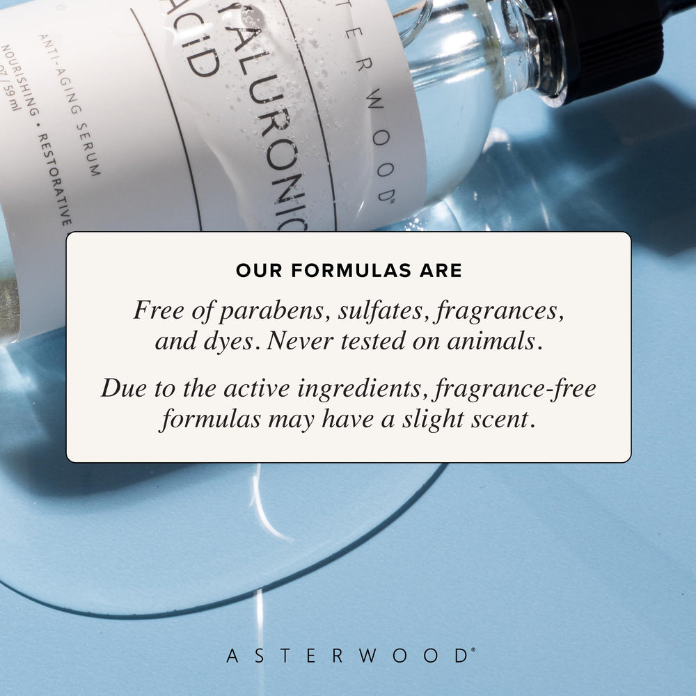 Asterwood bottle next to a ruler to show 1 fl oz size and travel readiness