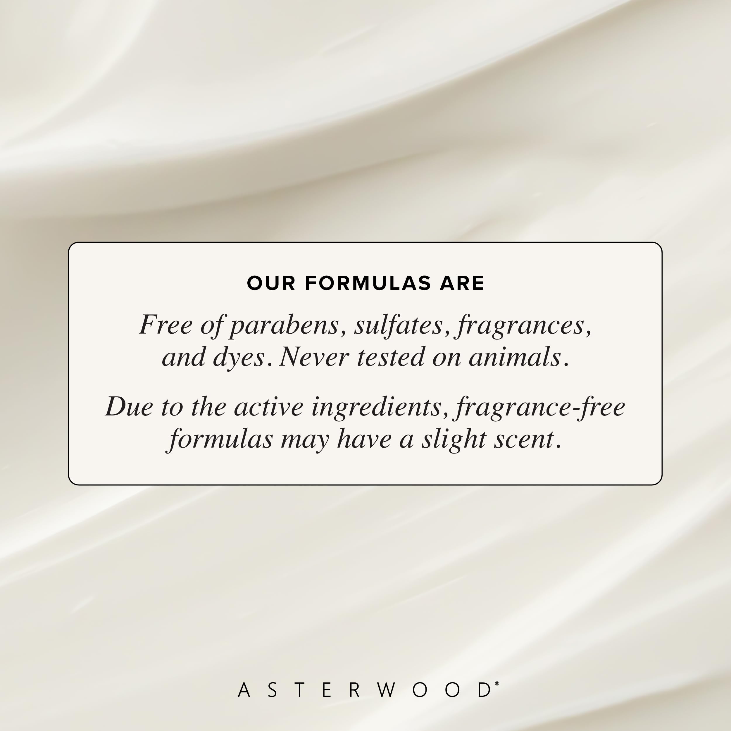 Asterwood ingredient label close-up showing key actives for barrier-support benefit