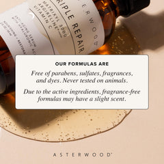 Asterwood 8 fl oz bottle shown next to common items to show size