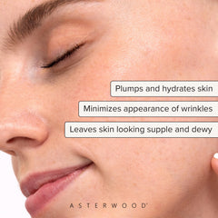 Asterwood close-up serum texture highlighting lightweight, hydrating feel