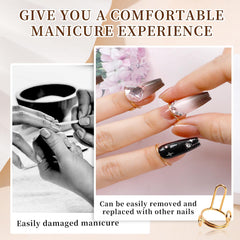 ASTONFOG press-on nail secured by ring demonstrating secure wear benefit