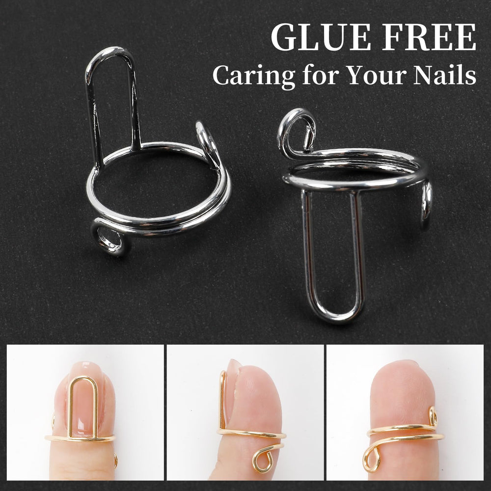 ASTONFOG ring holding an acrylic press-on nail showing versatile use benefit