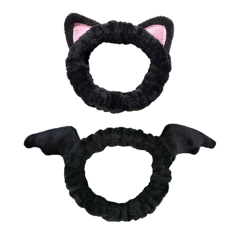 Astraia Beauty front view of both cat ear and bat wing headbands showing style and fit benefit