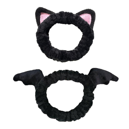 Astraia Beauty front view of both cat ear and bat wing headbands showing style and fit benefit