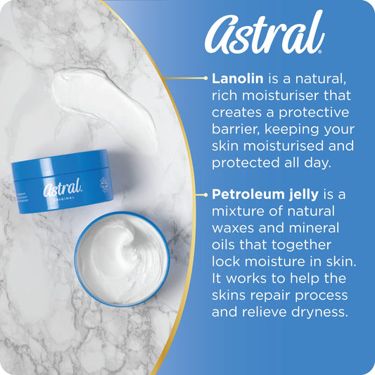 ASTRAL cream texture closeup showing smooth non-greasy hydration