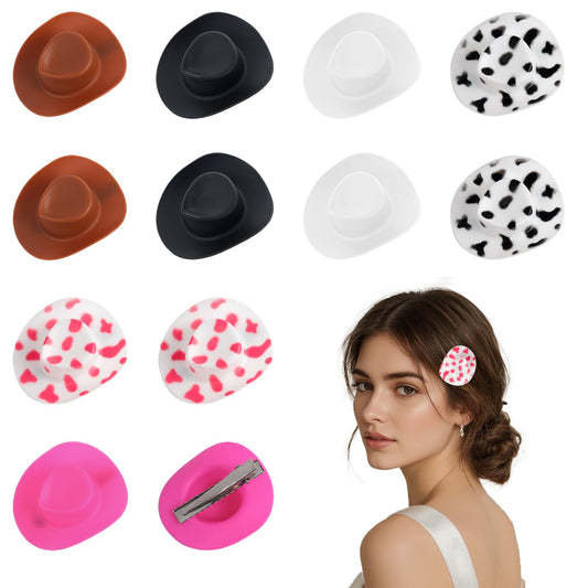 ASUNFO mini cowboy hat clips front packaging shows set and styles, great for party use