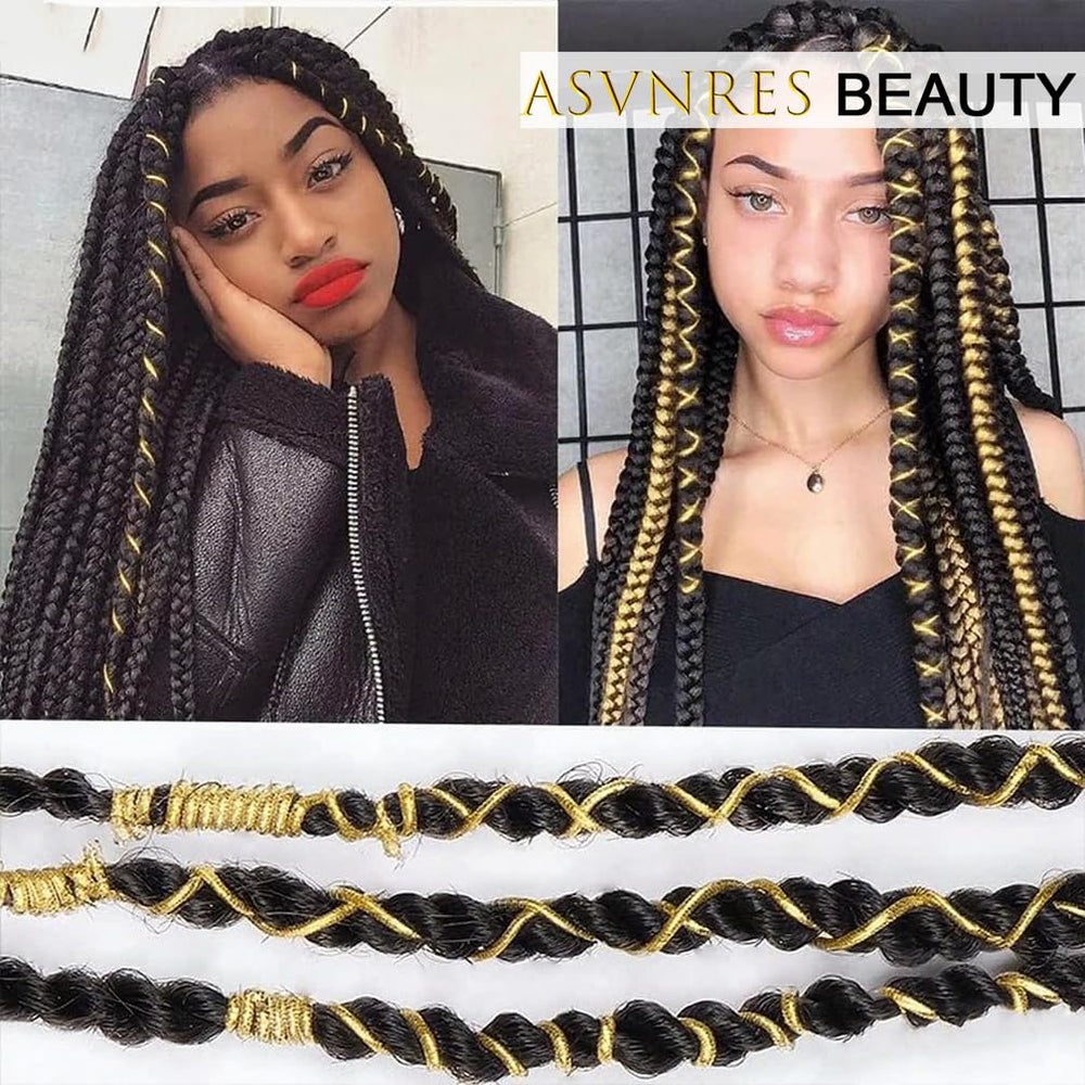 ASVNRES cord woven into braids showing added shimmer and lightweight look