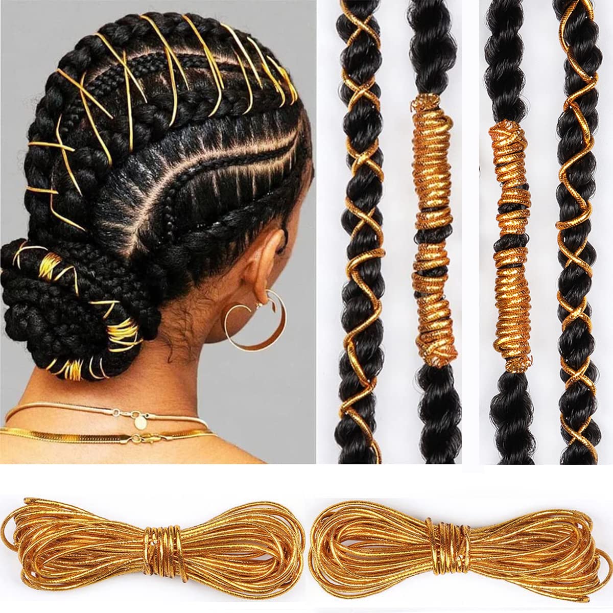 ASVNRES gold cord front packaging showing two 5m strands and benefits