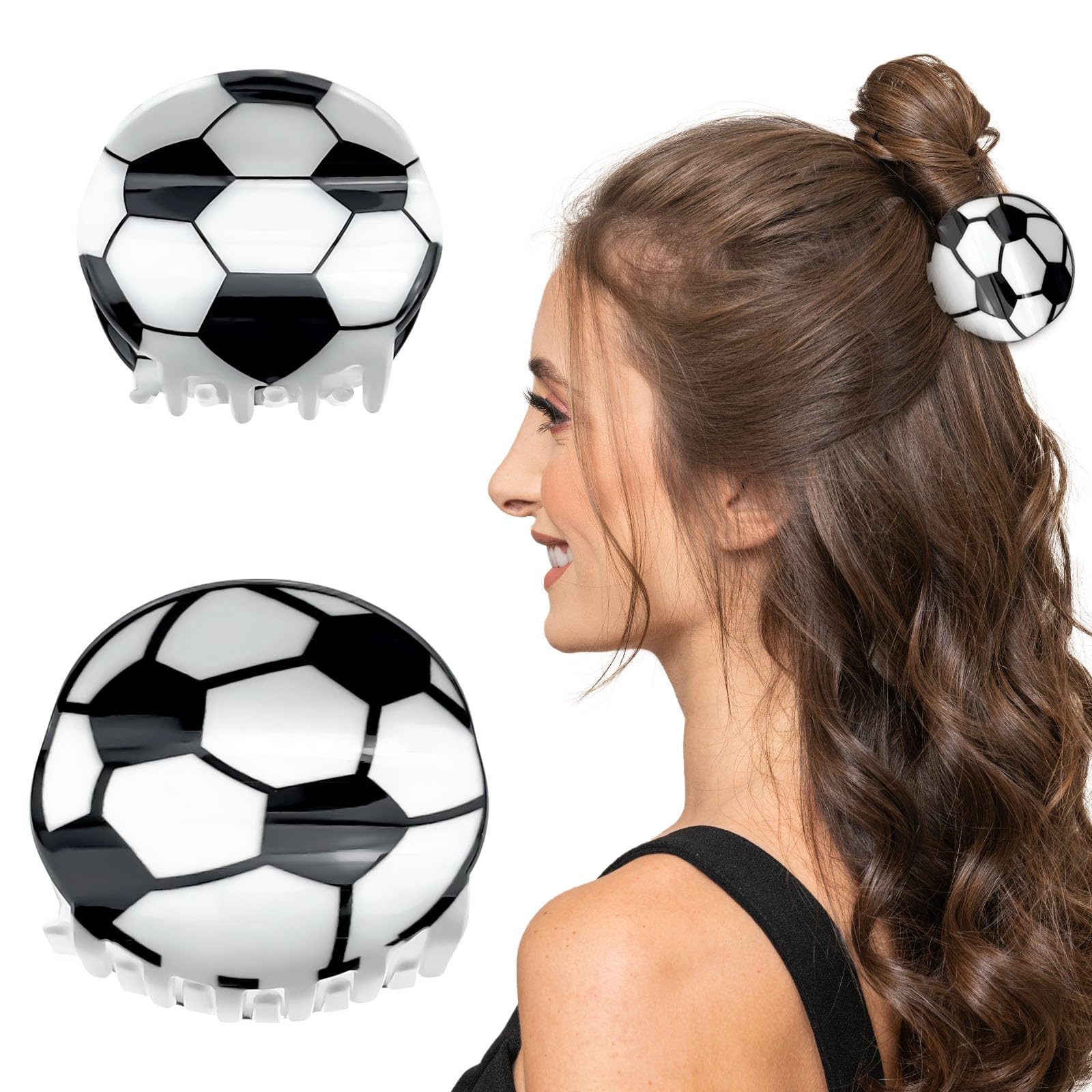 Aswewamt front view of two football clips showing sporty design and easy grip