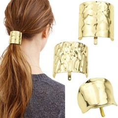 Aswewamt gold front packaging showing three metal ponytail buckles, smart storage benefit