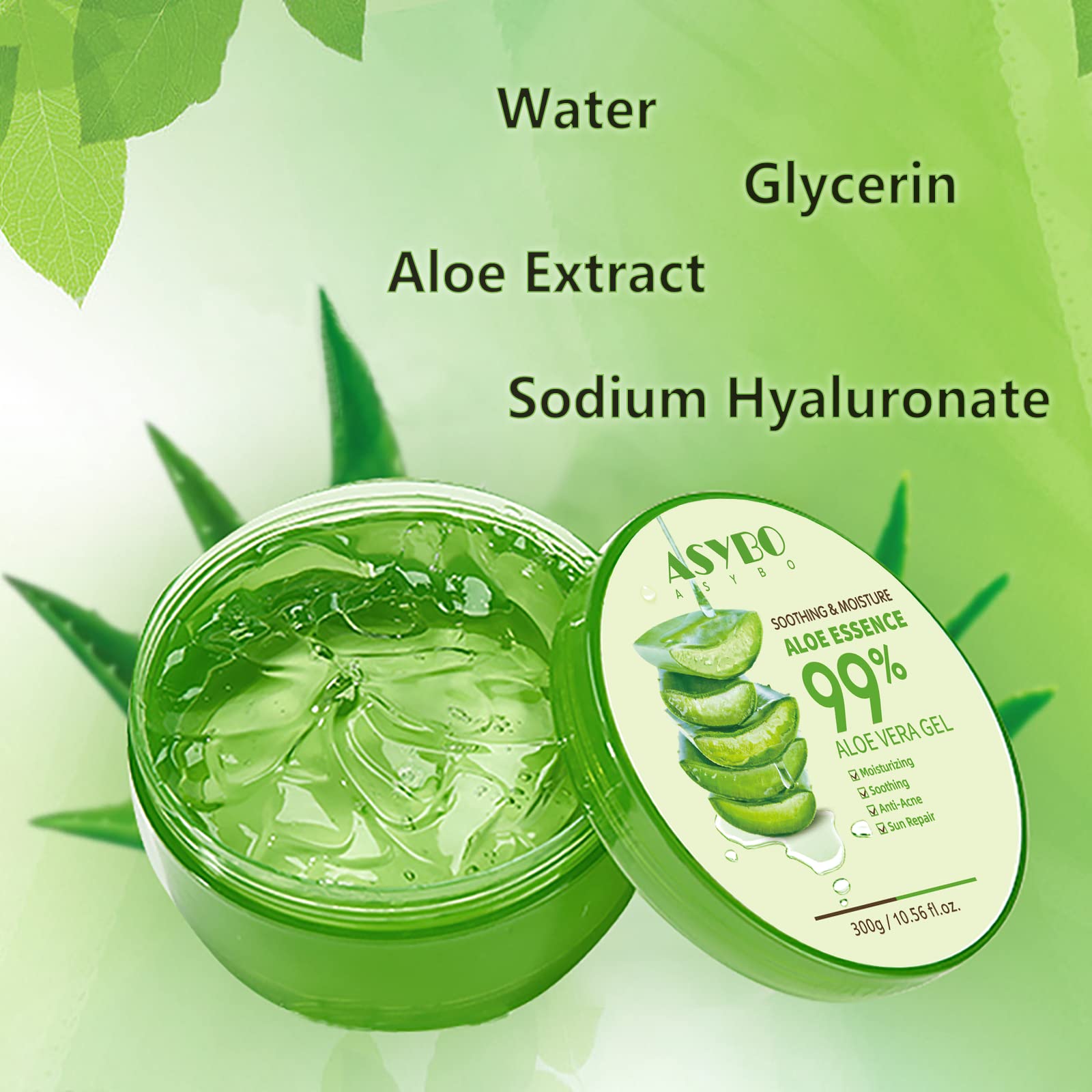ASYBO gel texture close-up highlighting smooth non-greasy consistency