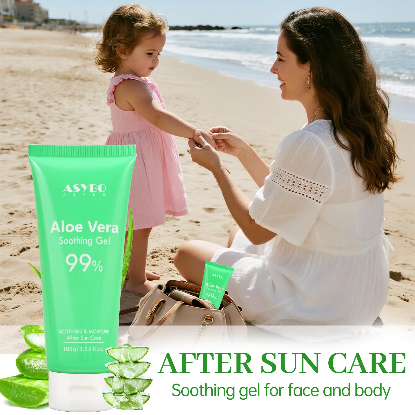 ASYBO smoothing gel into hair ends to reduce dryness and frizz