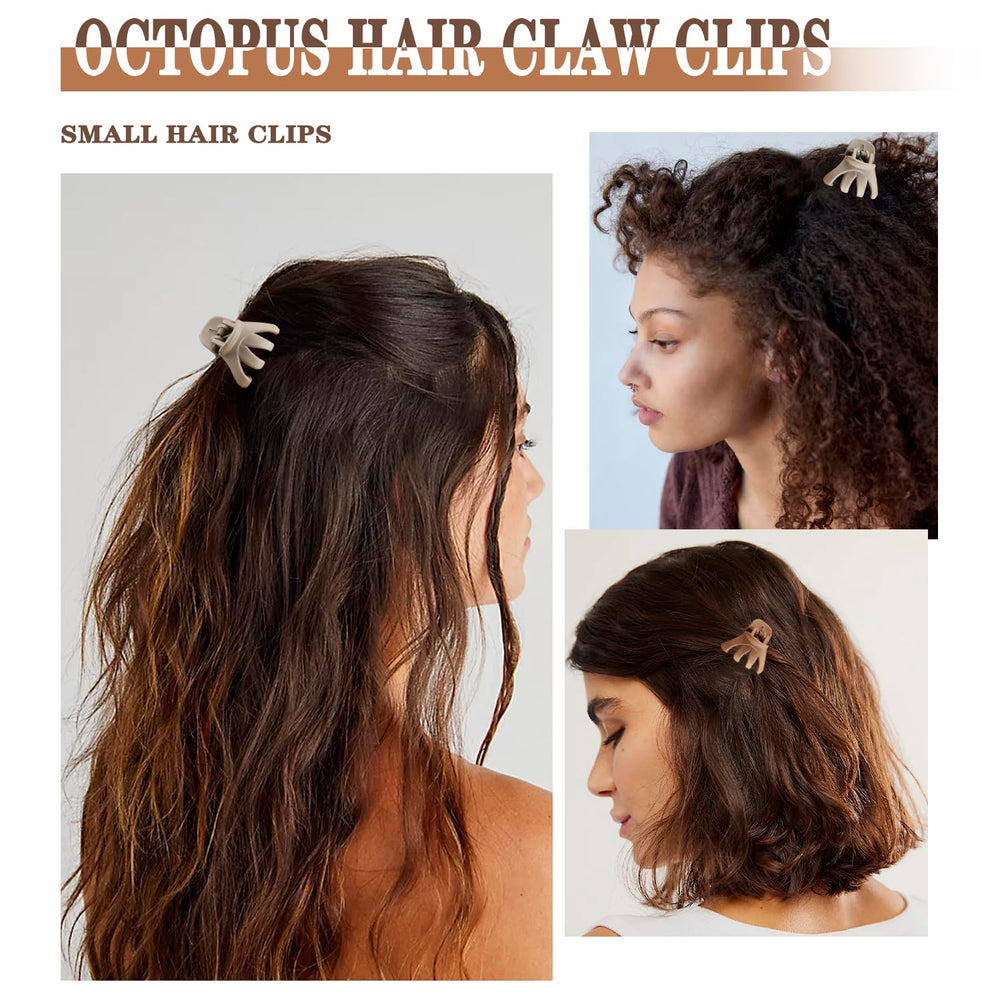 Atoden clip securing short hair half-up style, demonstrating reliable all-day hold