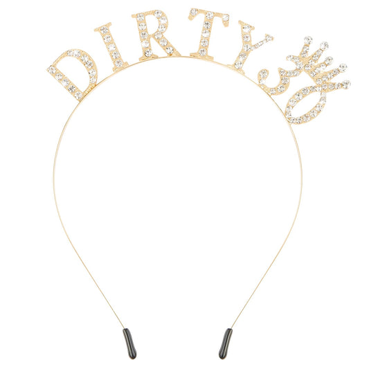 Atoden front view gold tiara headband, sparkly party-ready accessory