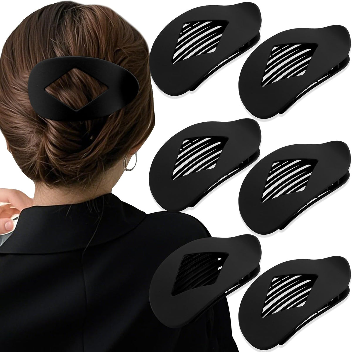 Atoden front view matte black clip showing clean finish and secure hold