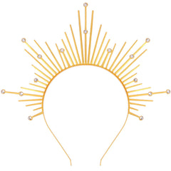 Atoden gold halo front view showing radiant sunburst and wearable design
