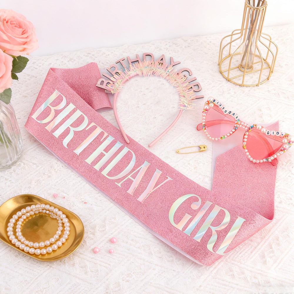 Atoden party table display illustrating coordinated decorations and photo props