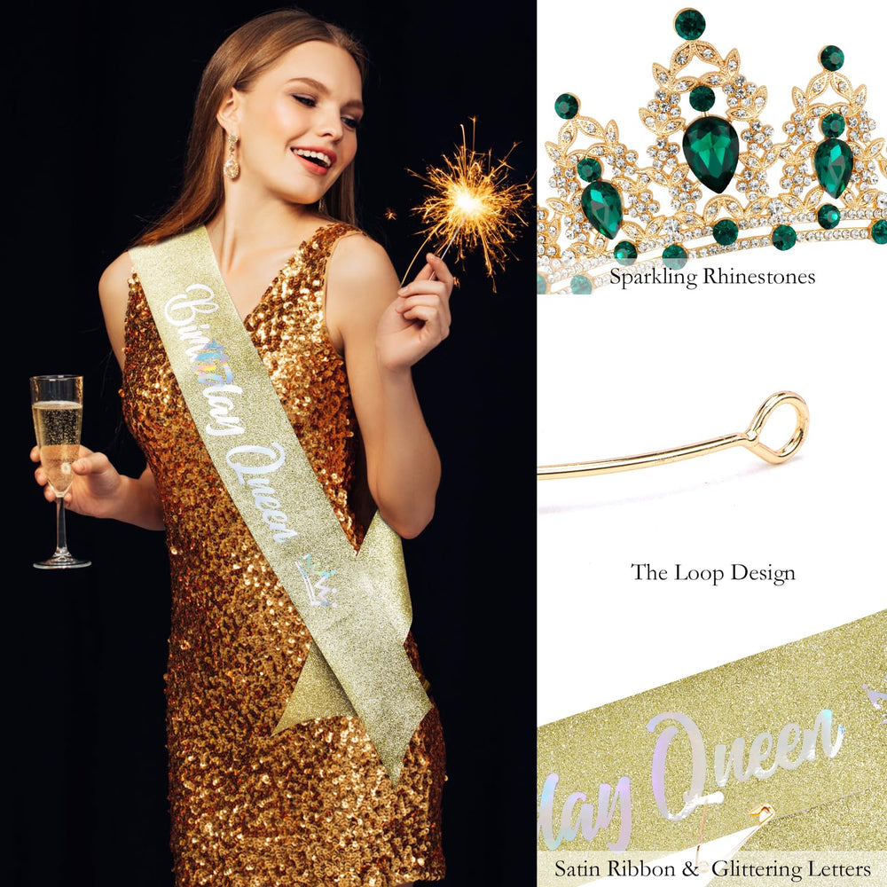 Atoden woman wearing tiara lifestyle shot showing confident party-ready styling