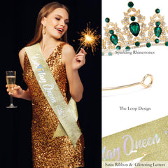 Atoden woman wearing tiara lifestyle shot showing confident party-ready styling