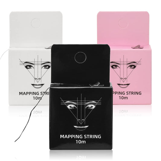 ATOMUS front packaging showing three pre-inked eyebrow strings, professional organization benefit