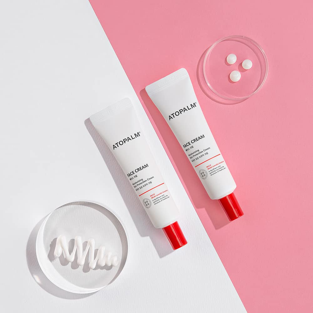 ATOPALM on bathroom counter in lifestyle scene encouraging daily use