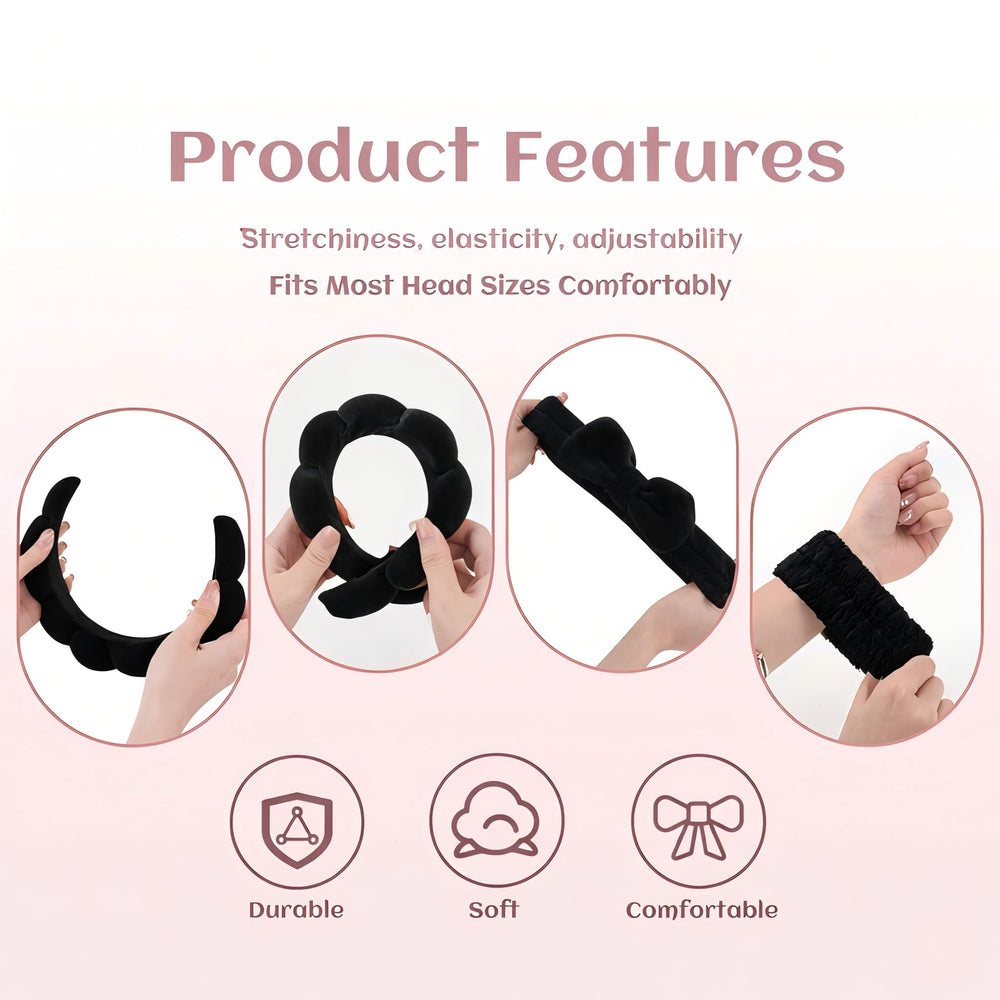 ATROCH wristbands on forearms catching splashes during face wash