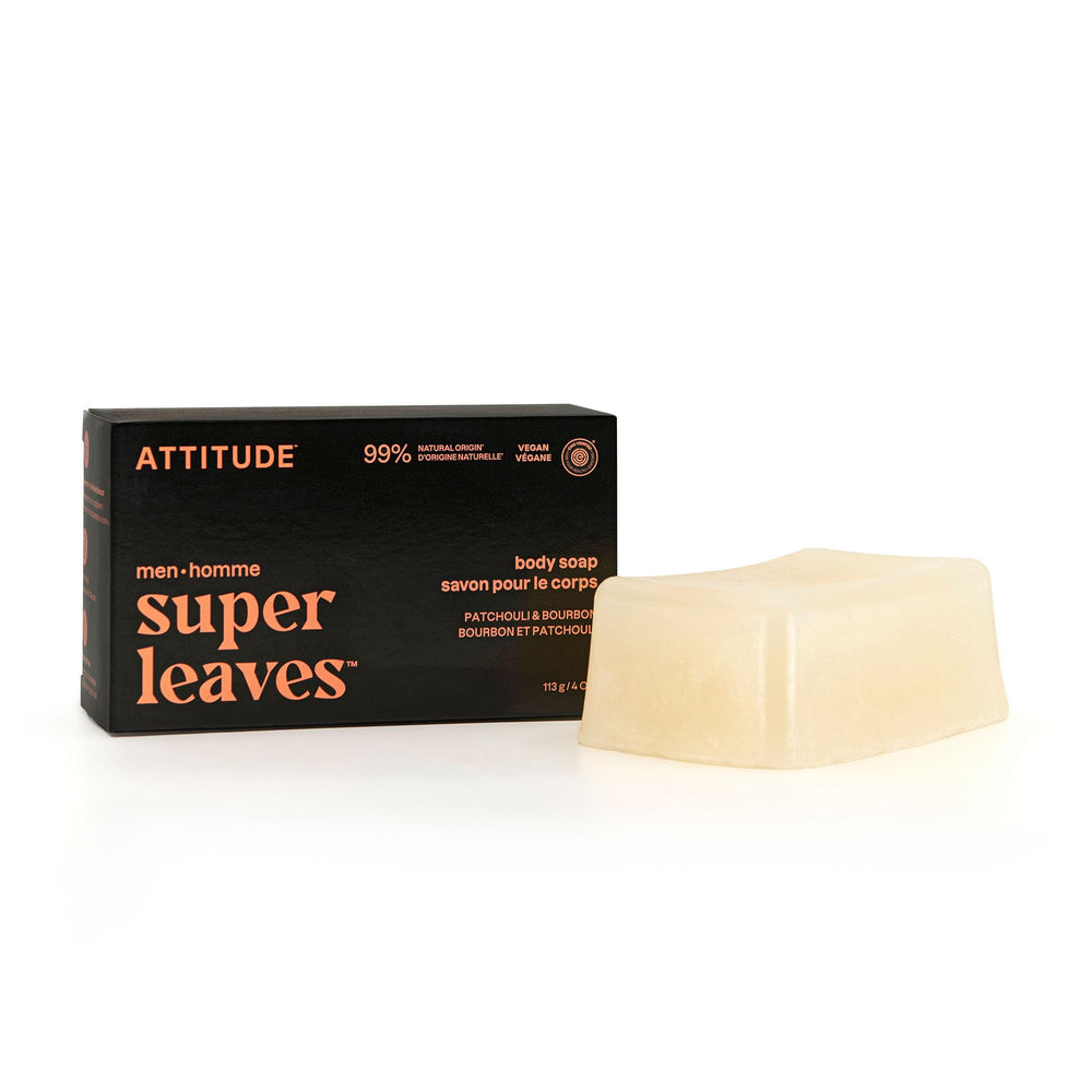 ATTITUDE front packaging showing bar and patchouli bourbon scent benefit
