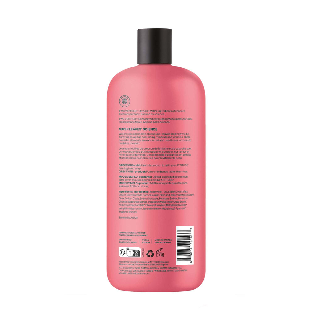 ATTITUDE bottle in bathroom lifestyle scene conveys refill convenience and eco benefit