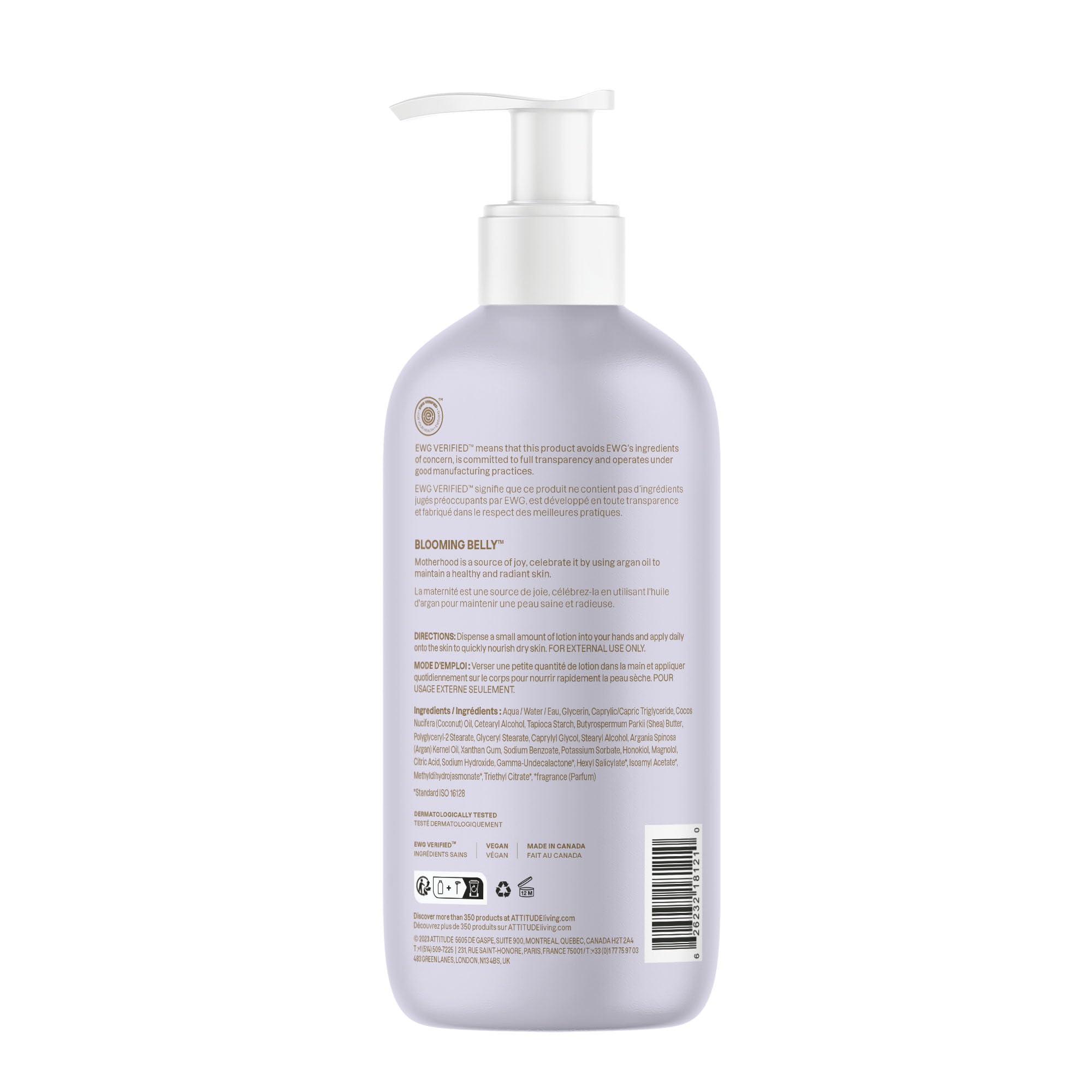 ATTITUDE recyclable HDPE bottle label view, indicating sustainable packaging benefit
