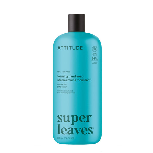 ATTITUDE refill bottle front label showing EWG Verified and unscented benefits