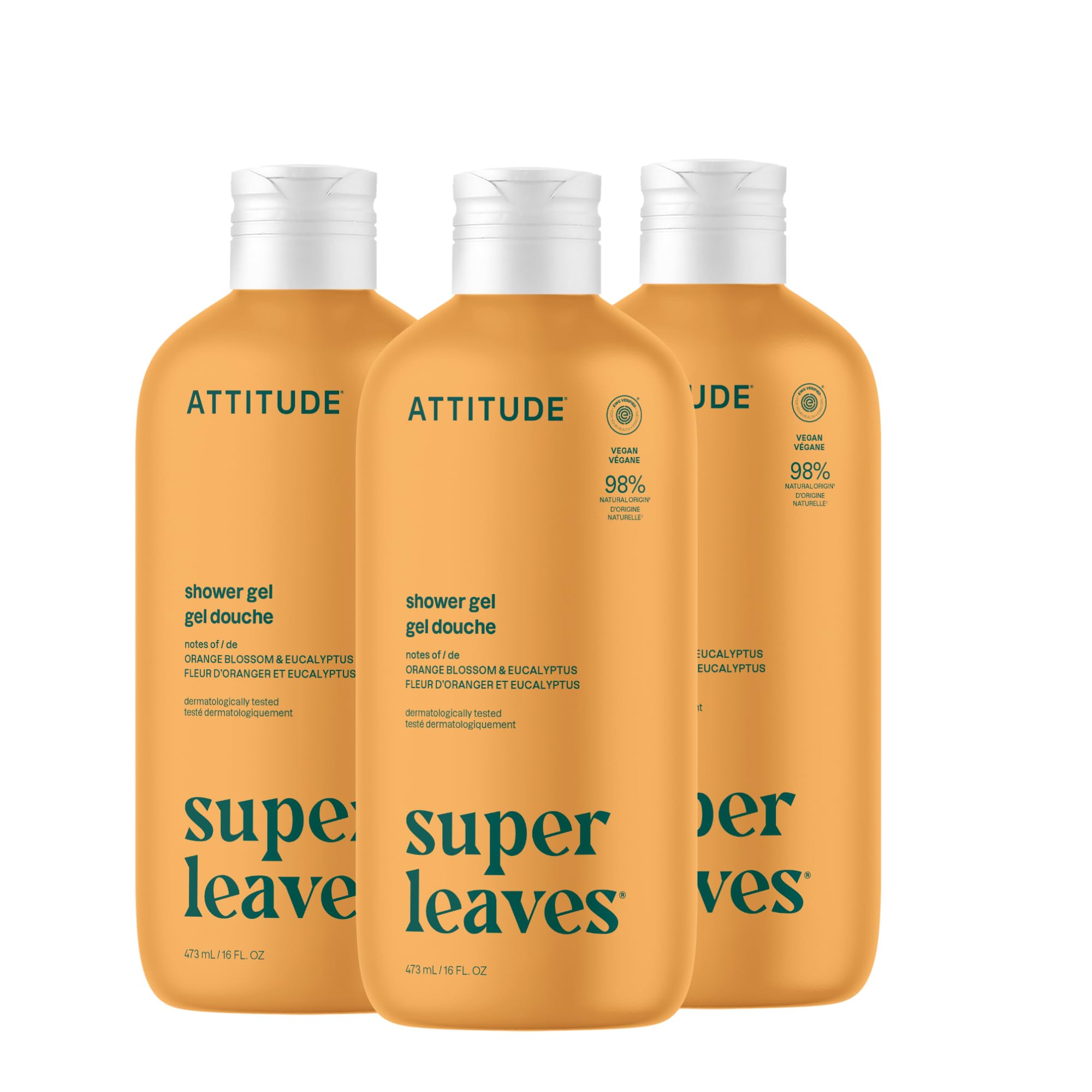 ATTITUDE front packaging showing orange blossom eucalyptus and benefits