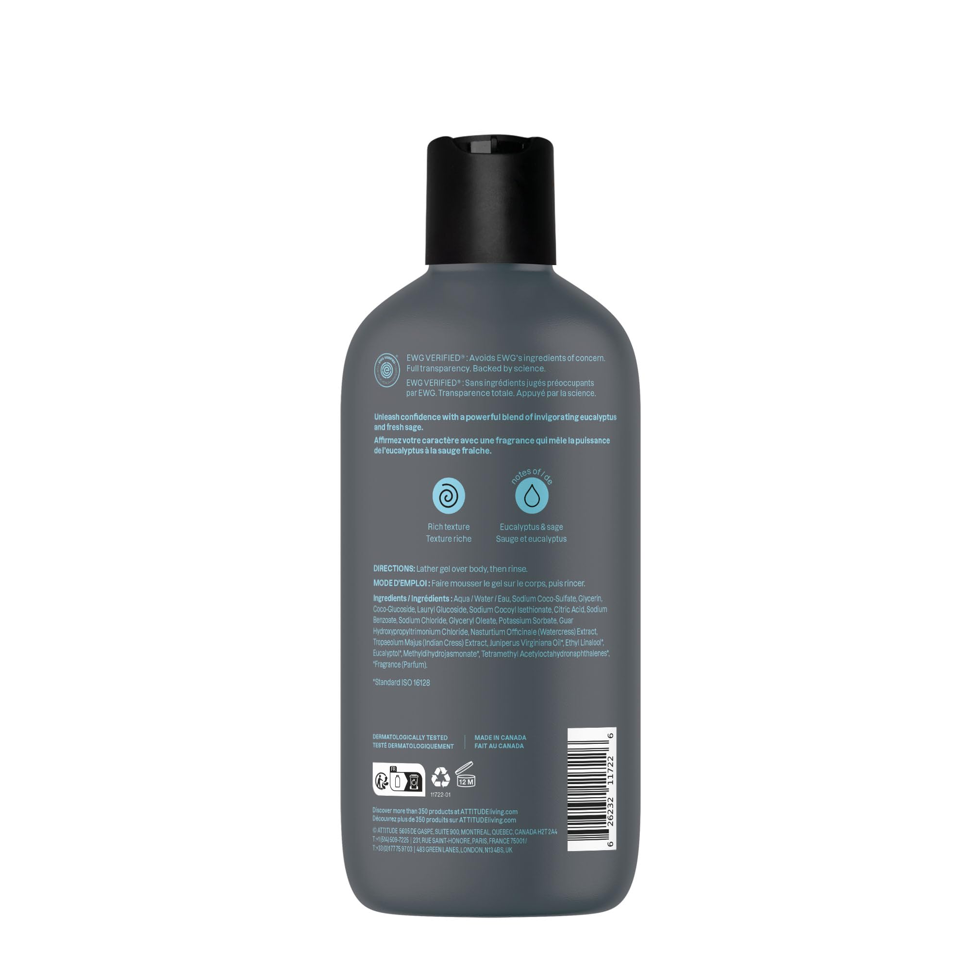 ATTITUDE botanical ingredients watercress and Indian cress emphasizing revitalizing benefits
