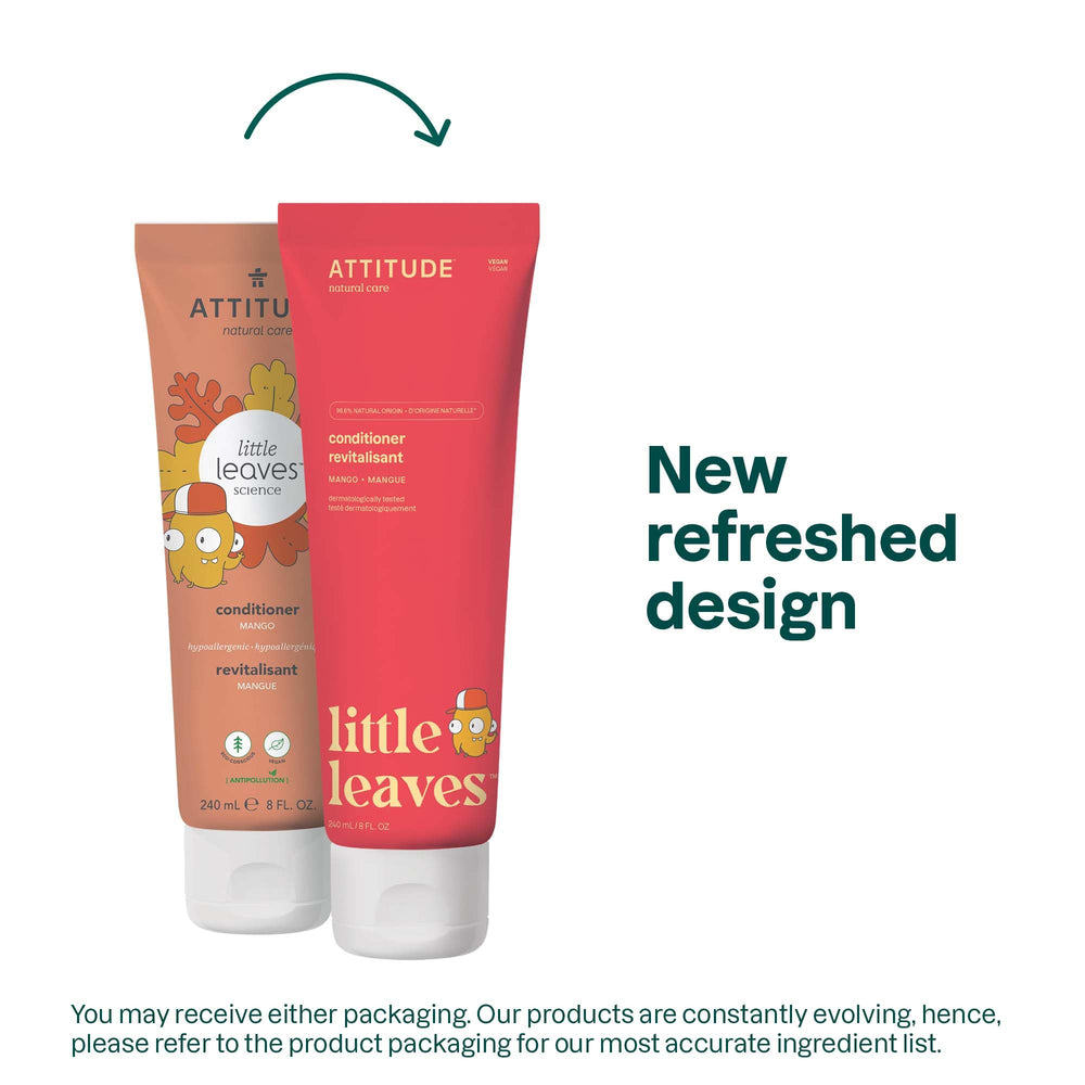 ATTITUDE kids conditioner creamy pour texture demonstrating smooth detangling slip