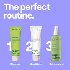 ATTITUDE olive leaves close-up highlighting soothing extract that comforts dry scalp