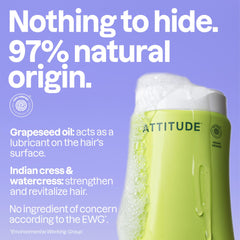ATTITUDE pump dispensing shampoo into hand demonstrating easy application and gentle lather