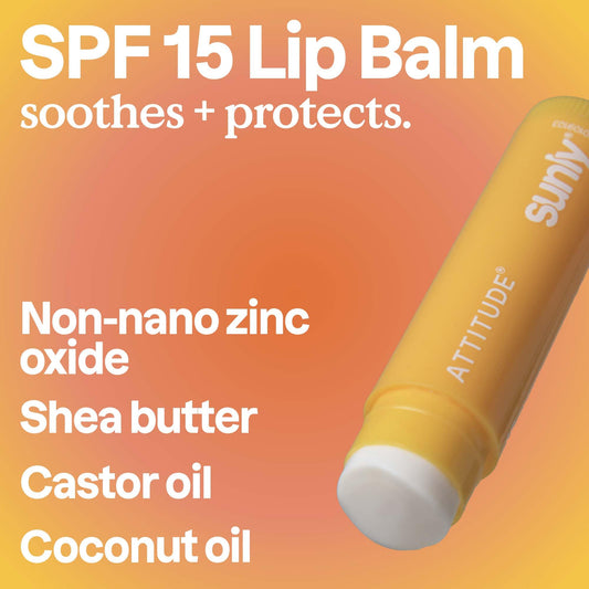 ATTITUDE pineapple flavored lip balm stick close-up highlighting smooth tip
