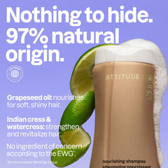 ATTITUDE shampoo ingredients label showing EWG Verified and clean-beauty transparency benefit
