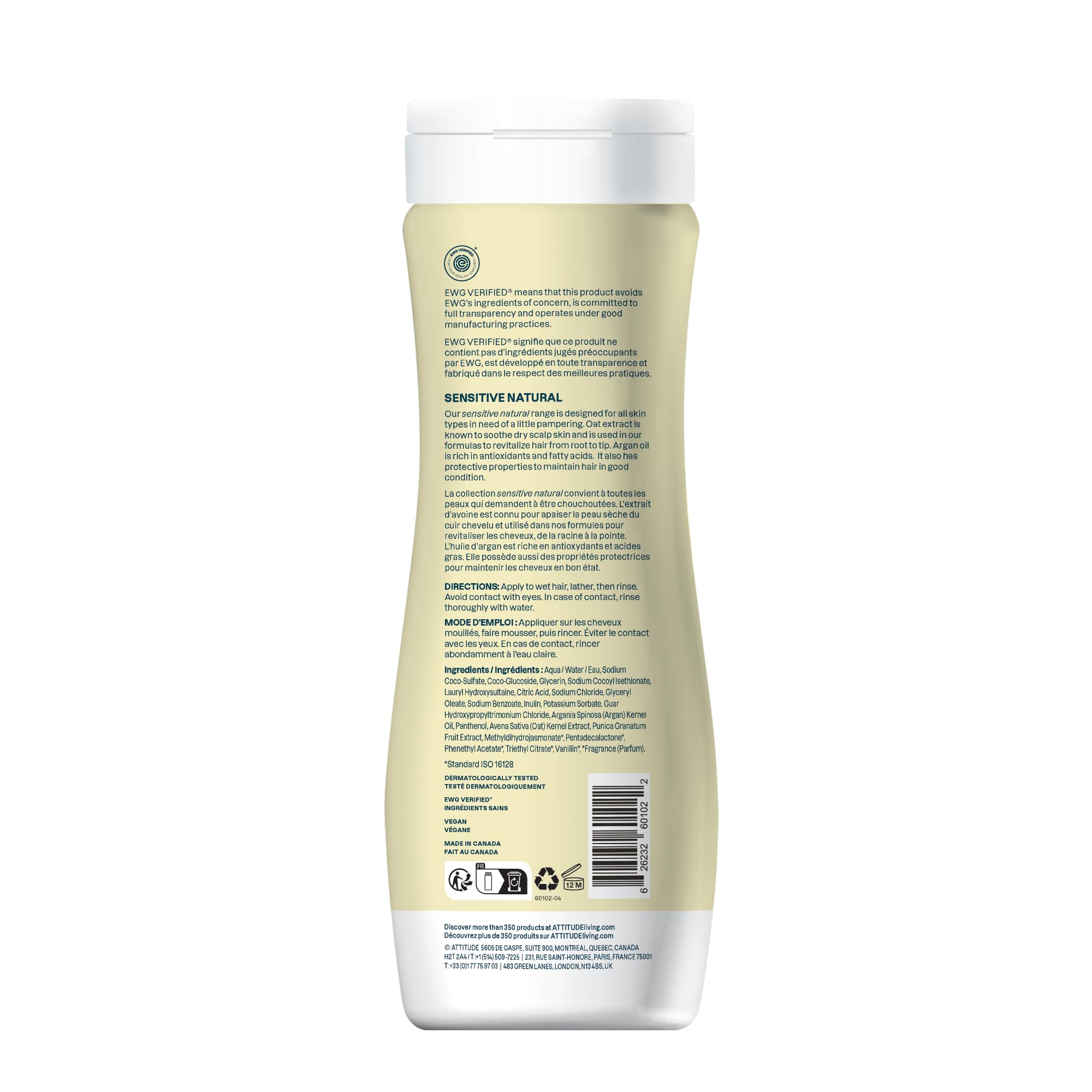 BIO SPECTRA ATTITUDE bottle on bathroom vanity showing clean-beauty lifestyle benefit