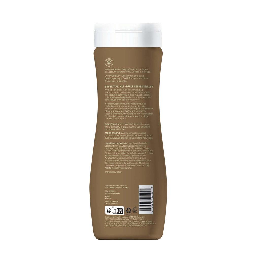 ATTITUDE shampoo flatlay with botanical ingredients illustrating natural-origin formulation benefit