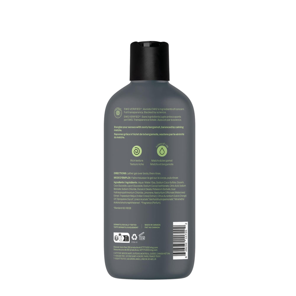 ATTITUDE close-up of fragrance notes matcha and bergamot for invigorating scent