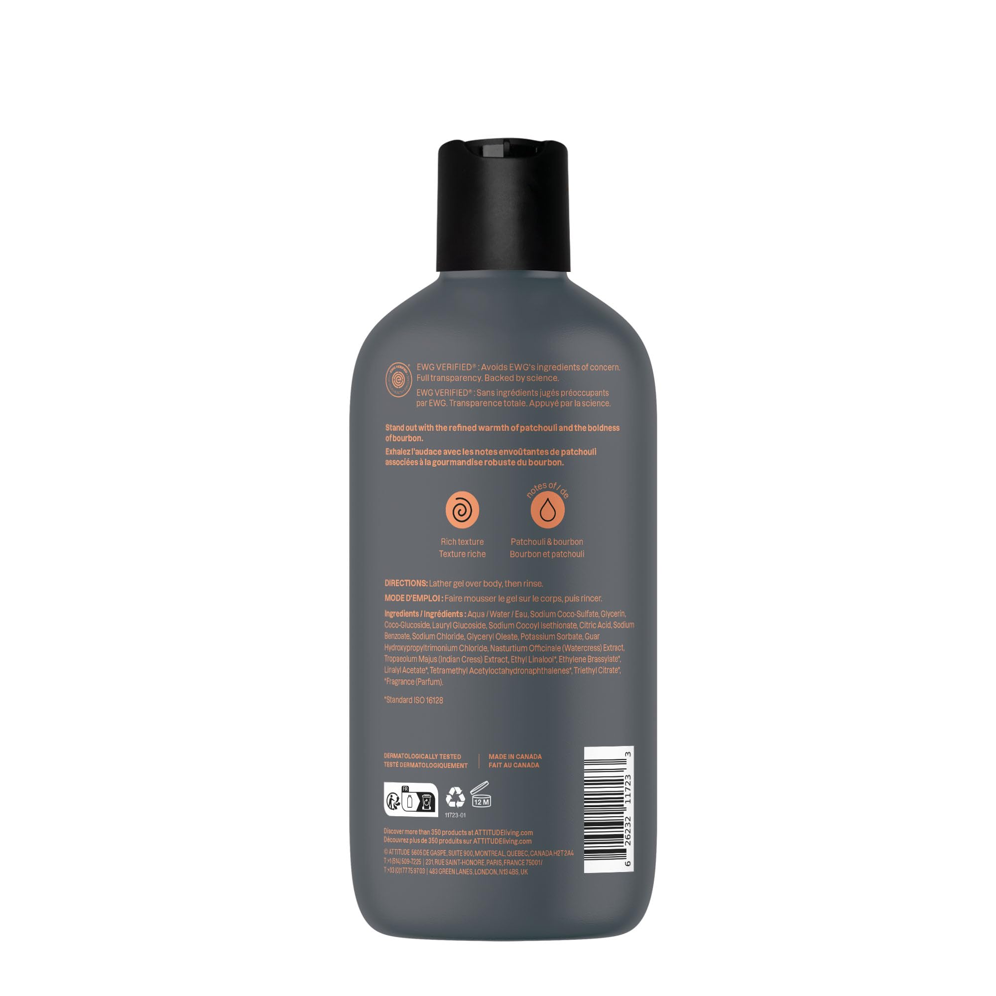 ATTITUDE bottle on bathroom shelf staged for lifestyle routine and shelf appeal benefit